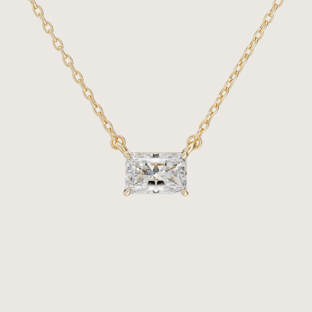 The One - 1 carat East West Radiant Diamond Pendant Necklace