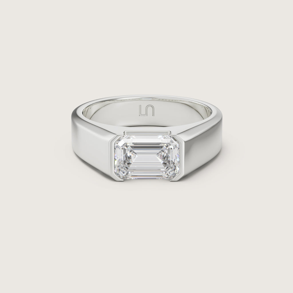 Unisex_Signet_Emerald_White_Gold_Flat_Platinum 