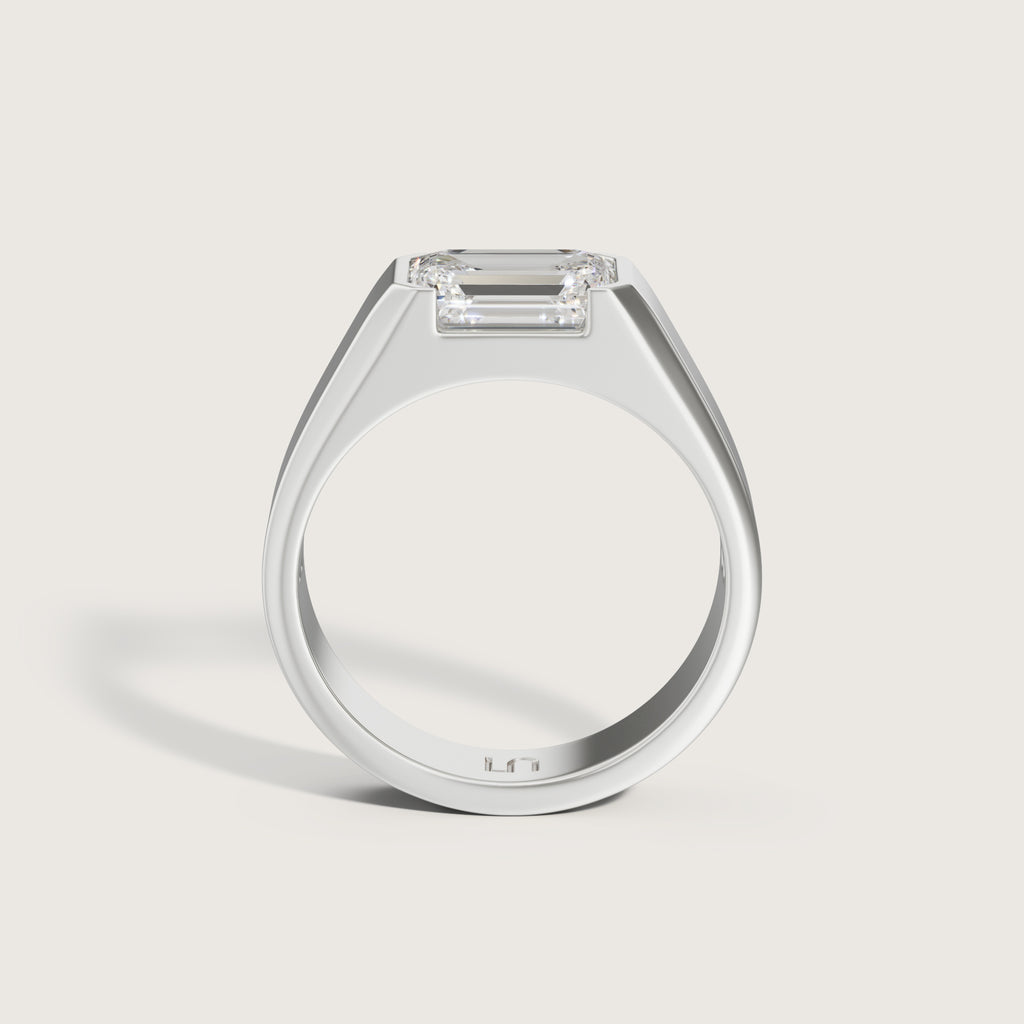 Unisex_Signet_Emerald_White_Gold_Flat_Platinum 