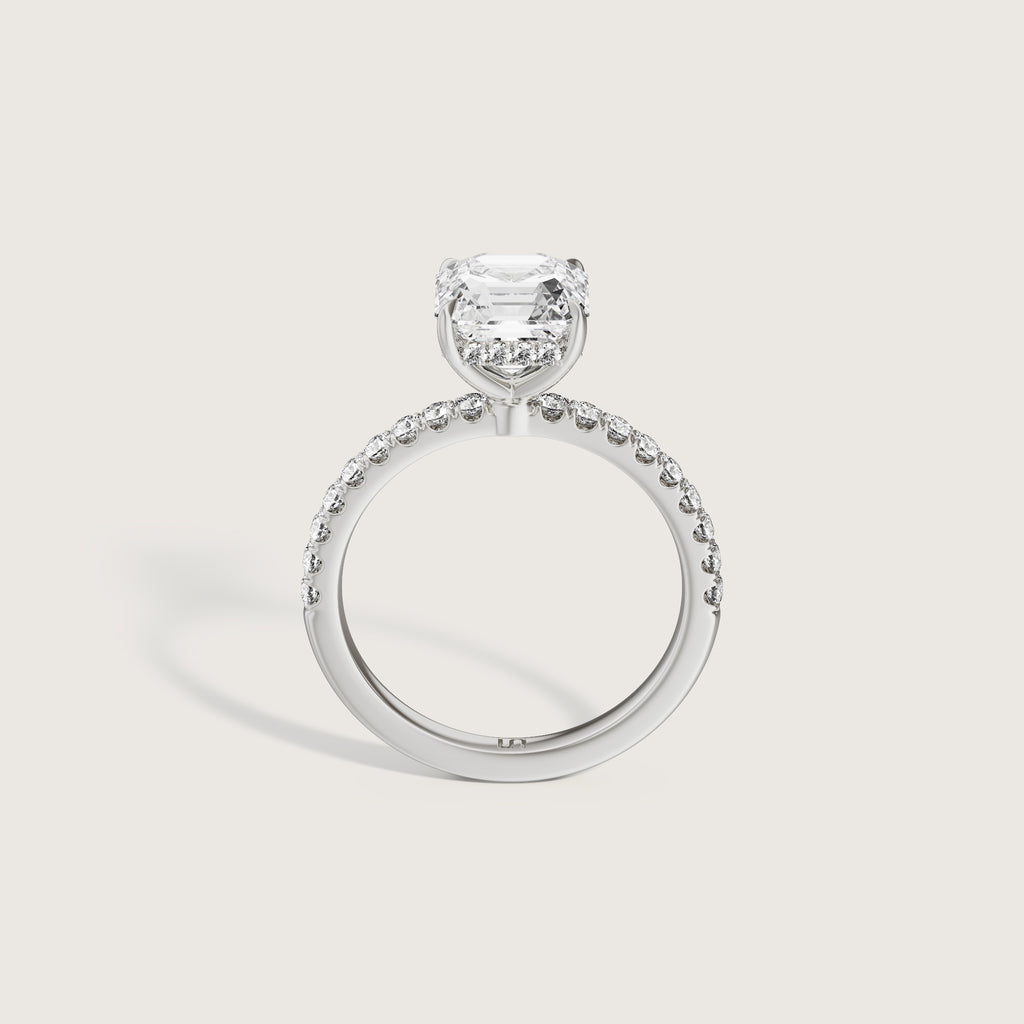 Vera Asscher Solitaire - Hidden Halo Diamond Band