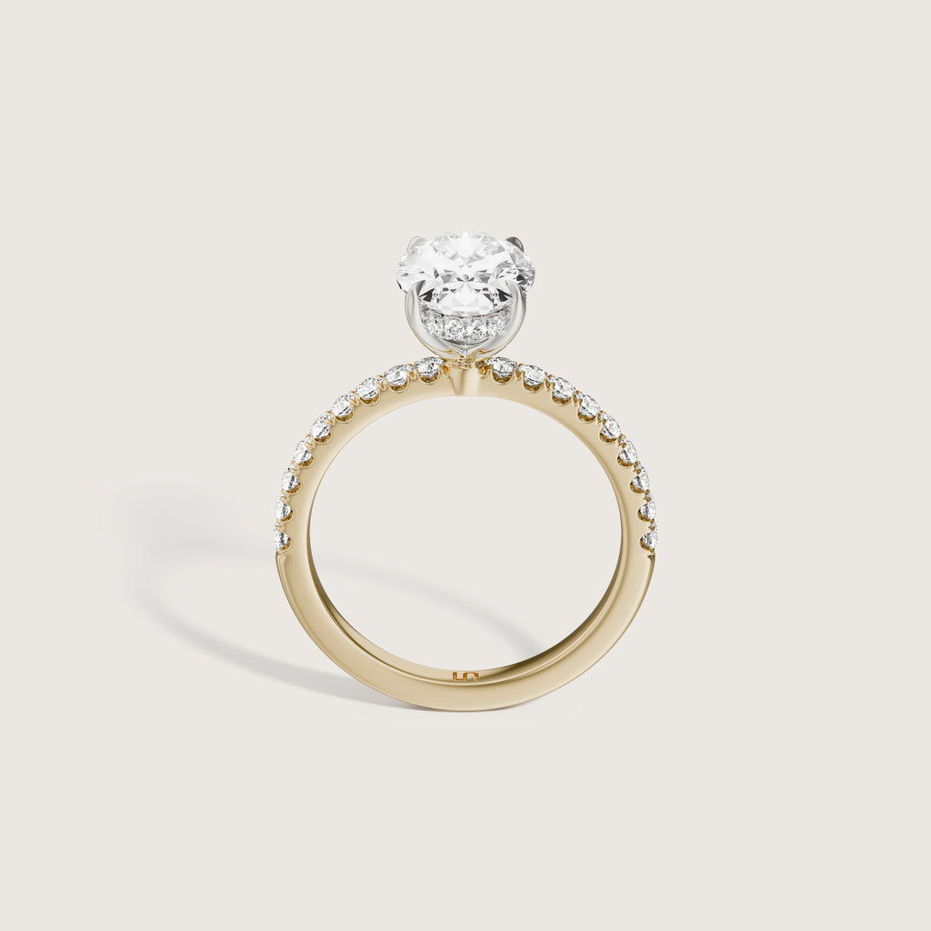 Vera Oval Solitaire - Hidden Halo Diamond Band