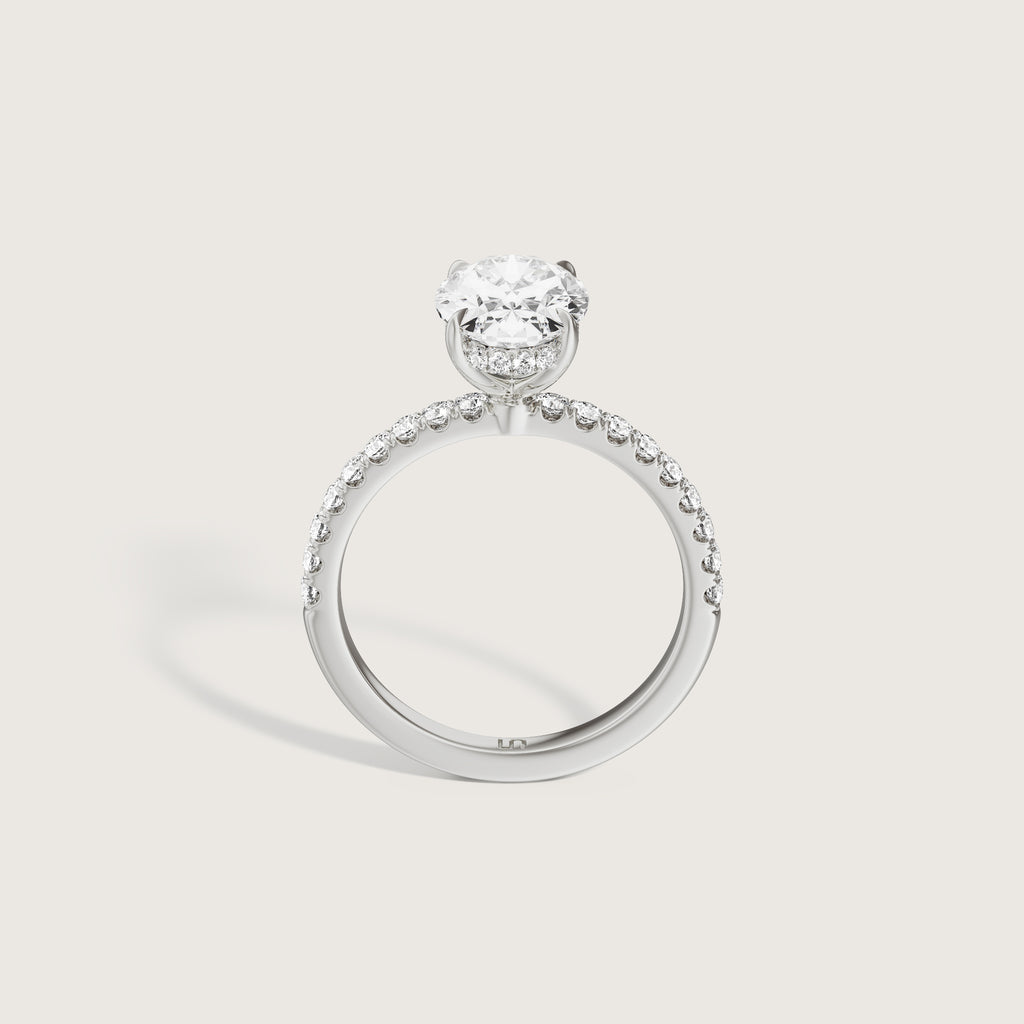 Vera Oval Solitaire - Hidden Halo Diamond Band
