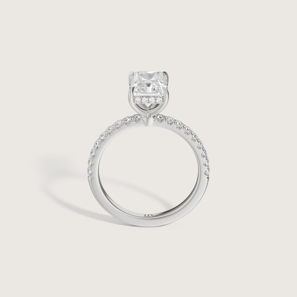 Vera Radiant Solitaire - Hidden Halo Diamond Band