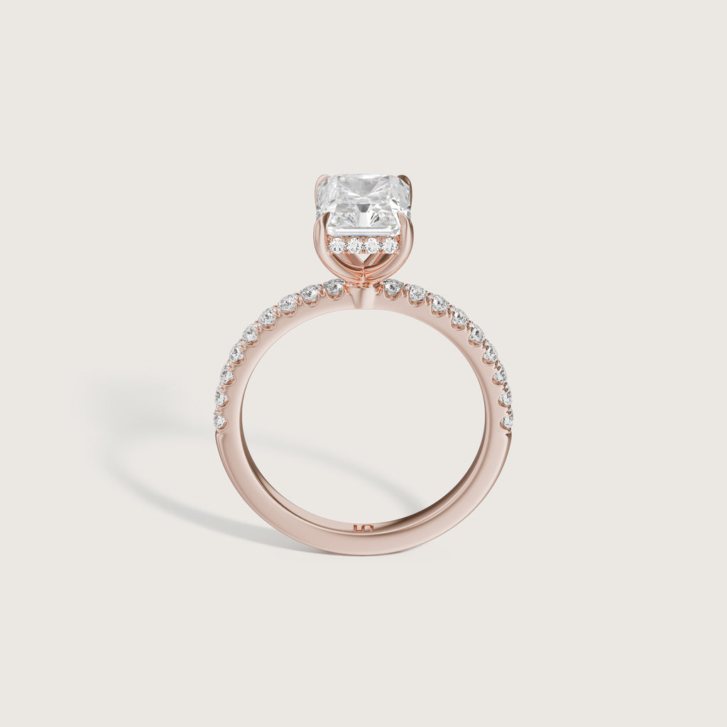 Vera Radiant Solitaire - Hidden Halo Diamond Band