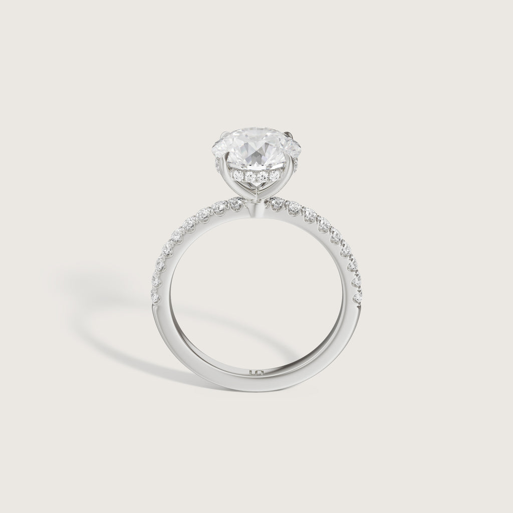 Vera Round Solitaire - Hidden Halo Diamond Band