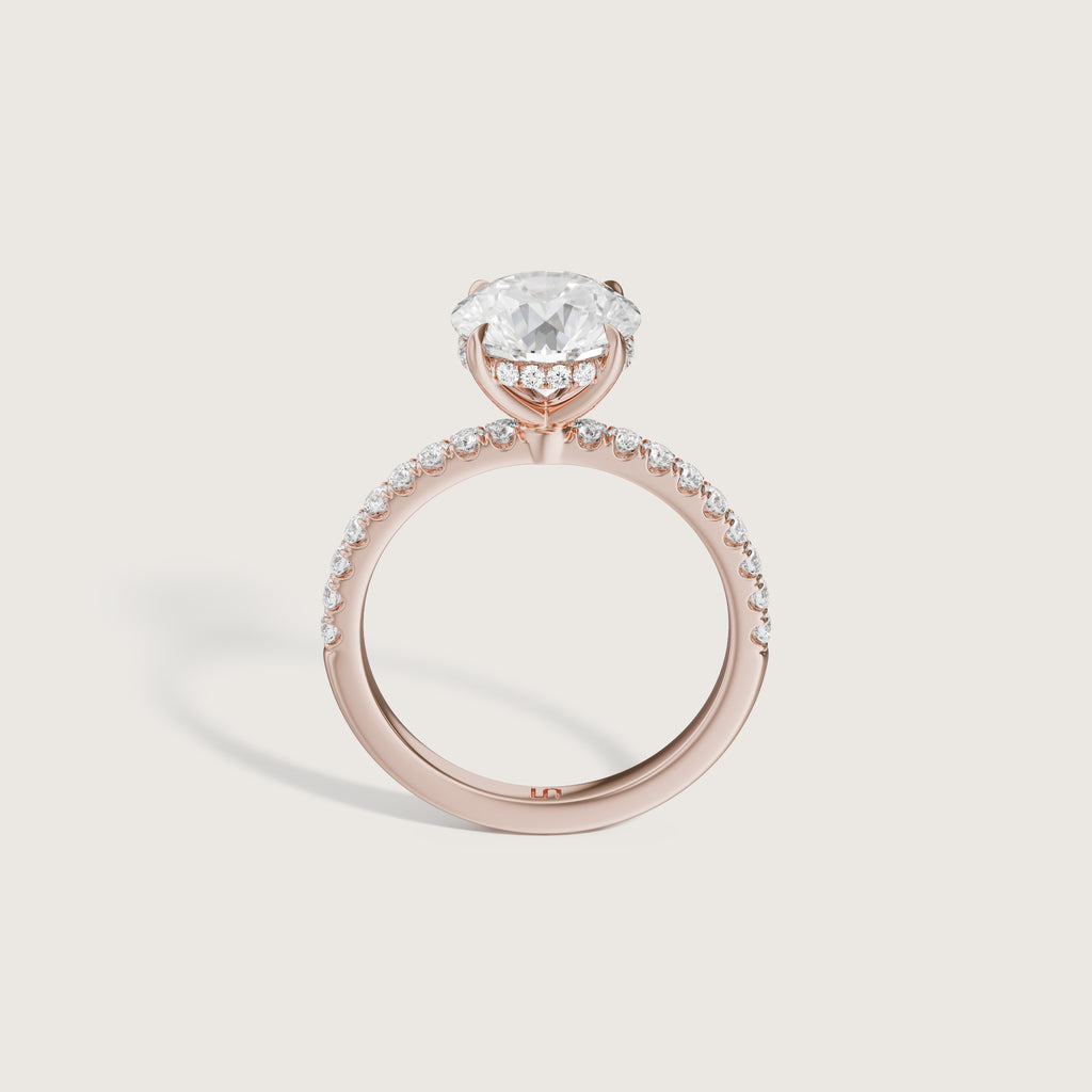 Vera Round Solitaire - Hidden Halo Diamond Band