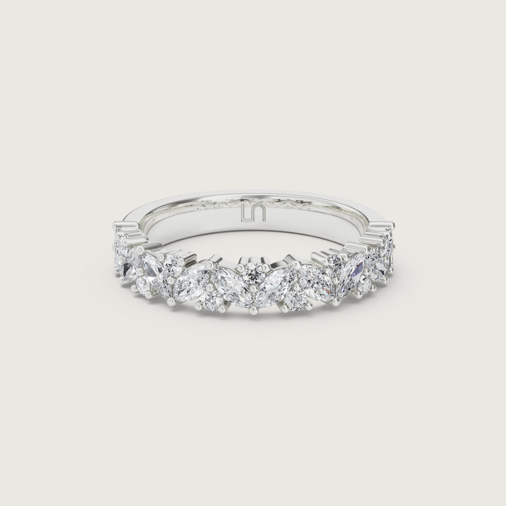 Willow Marquise & Round Diamond Band | Halfway diamonds