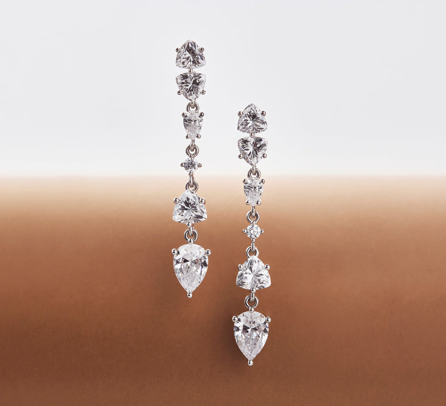Variegated Kaleidoscope Drop Diamond Earrings