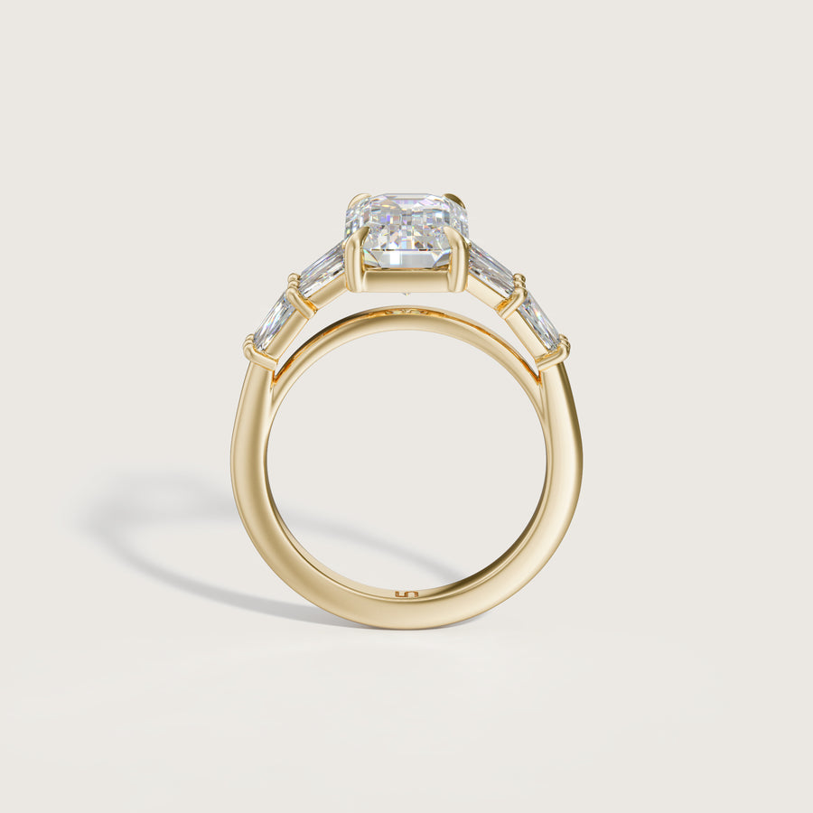 Verre Emerald and Baguette Engagement Ring