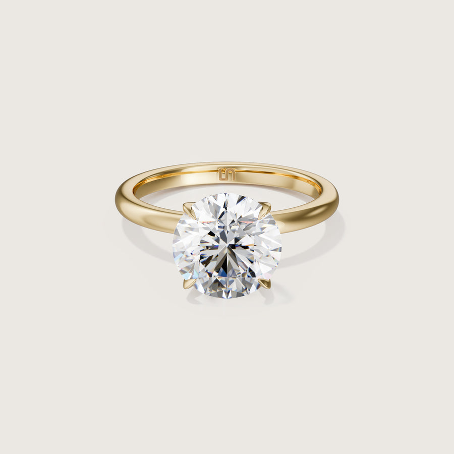 Icon Round 4 Claw Diamond Solitaire Engagement Ring Yellow Gold