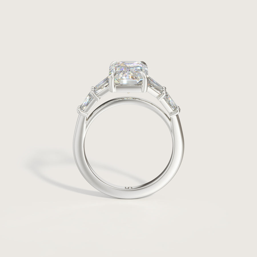 Verre Emerald and Baguette Engagement Ring