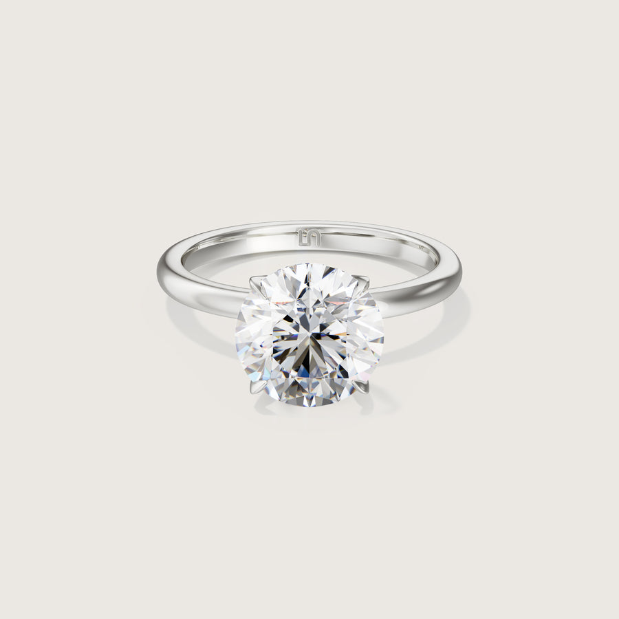 Icon Round 4 Claw Diamond Solitaire Engagement Ring White Gold