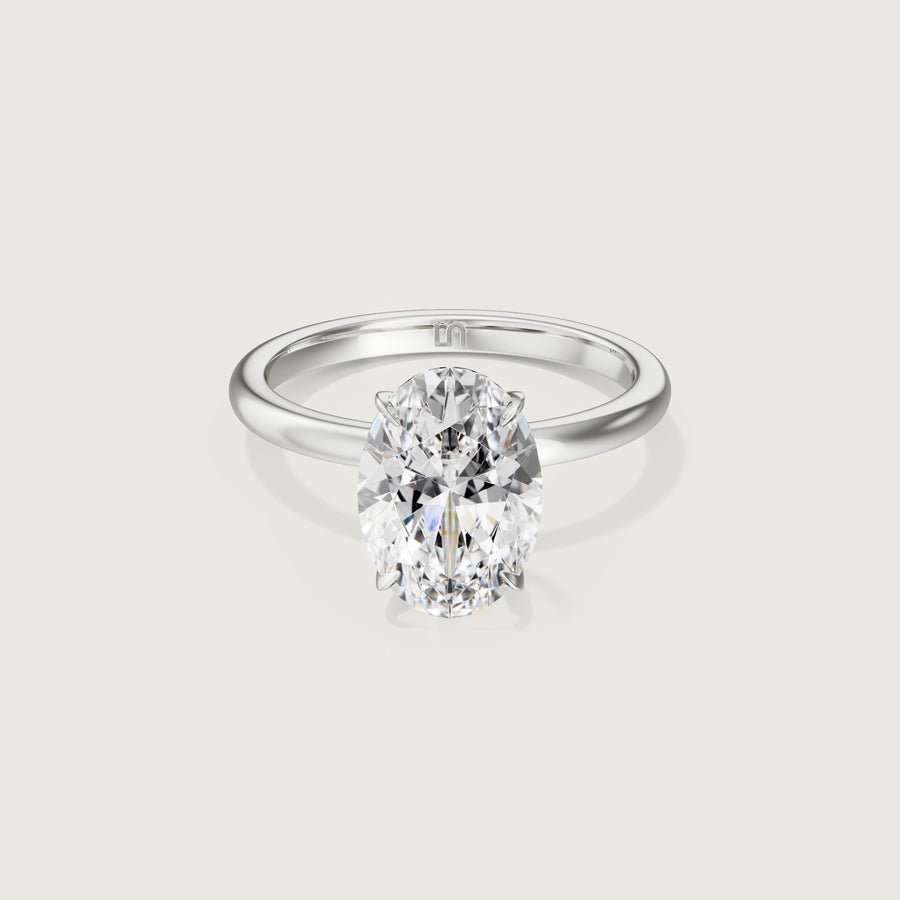 Icon Oval 4 Claw Diamond Solitaire Ring