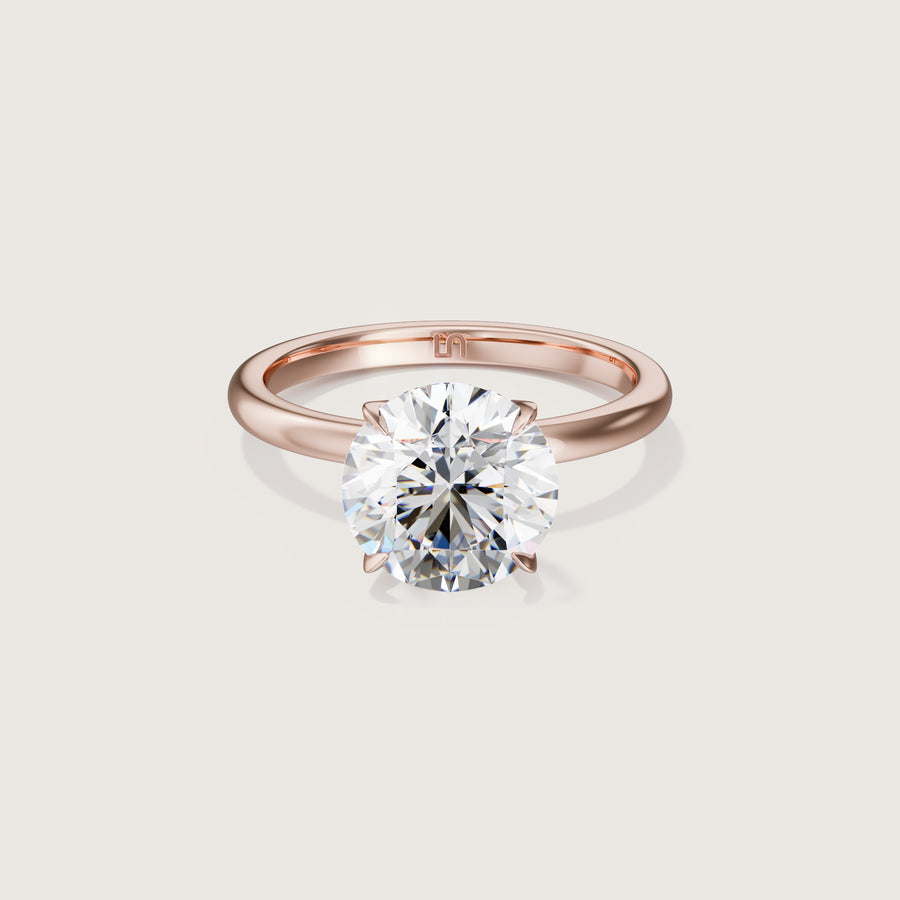 Icon Round 4 Claw Diamond Solitaire Engagement Ring Rose Gold