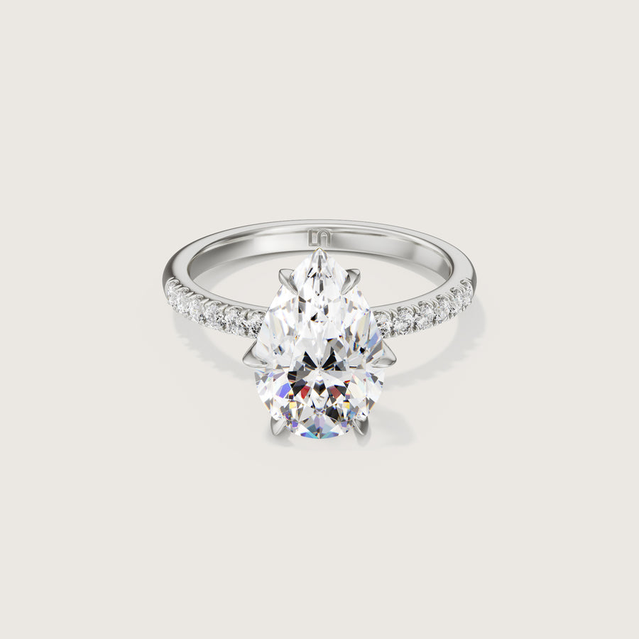 Icon Pear Solitaire Ring