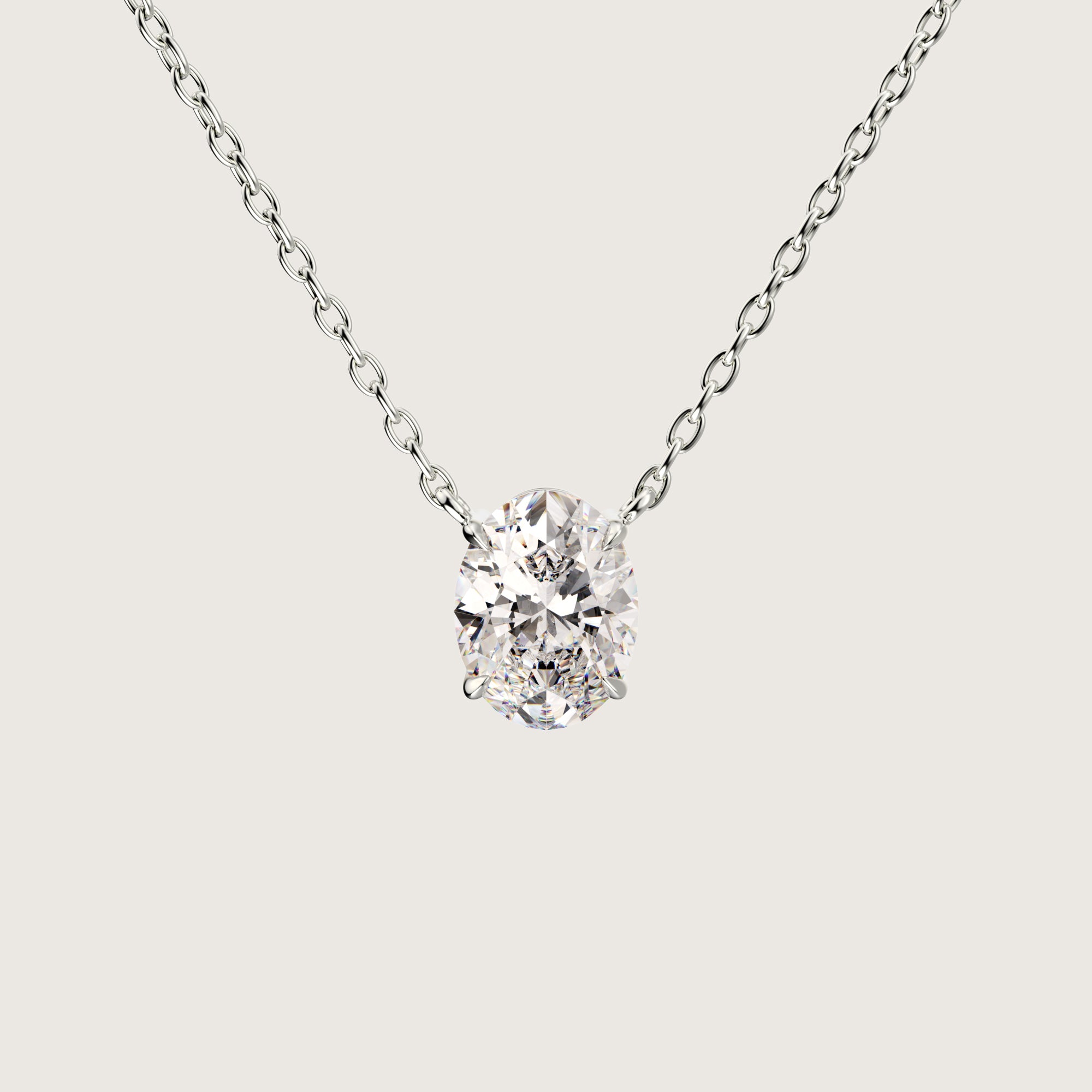 The One 1 carat oval cut diamond pendant gold necklace