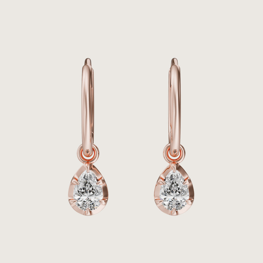 Simply Charming Interchangeable Diamond Earrings - Pear