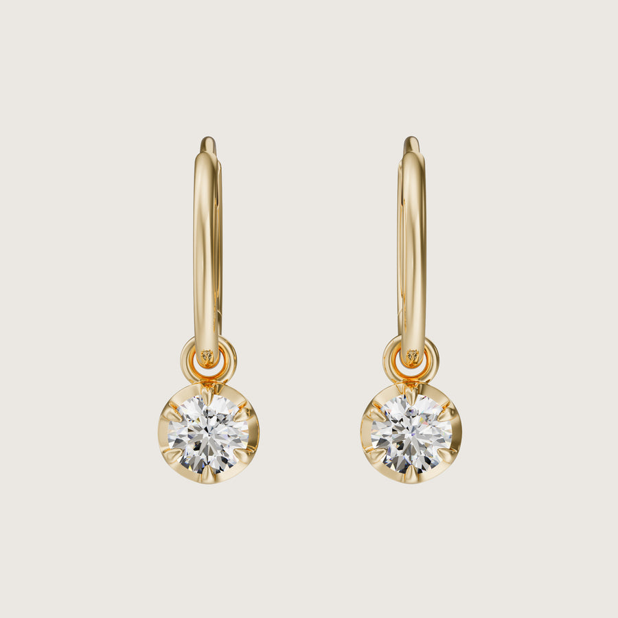 Simply Charming Interchangeable Diamond Earrings - Round