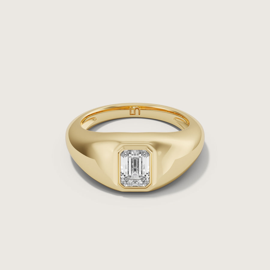 Unicus Diamond Signet Ring Emerald