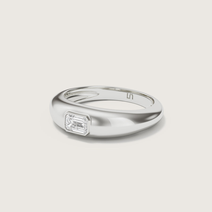 LINDELLI | Marmont 9K Gold Dome ring | Emerald  Diamond 