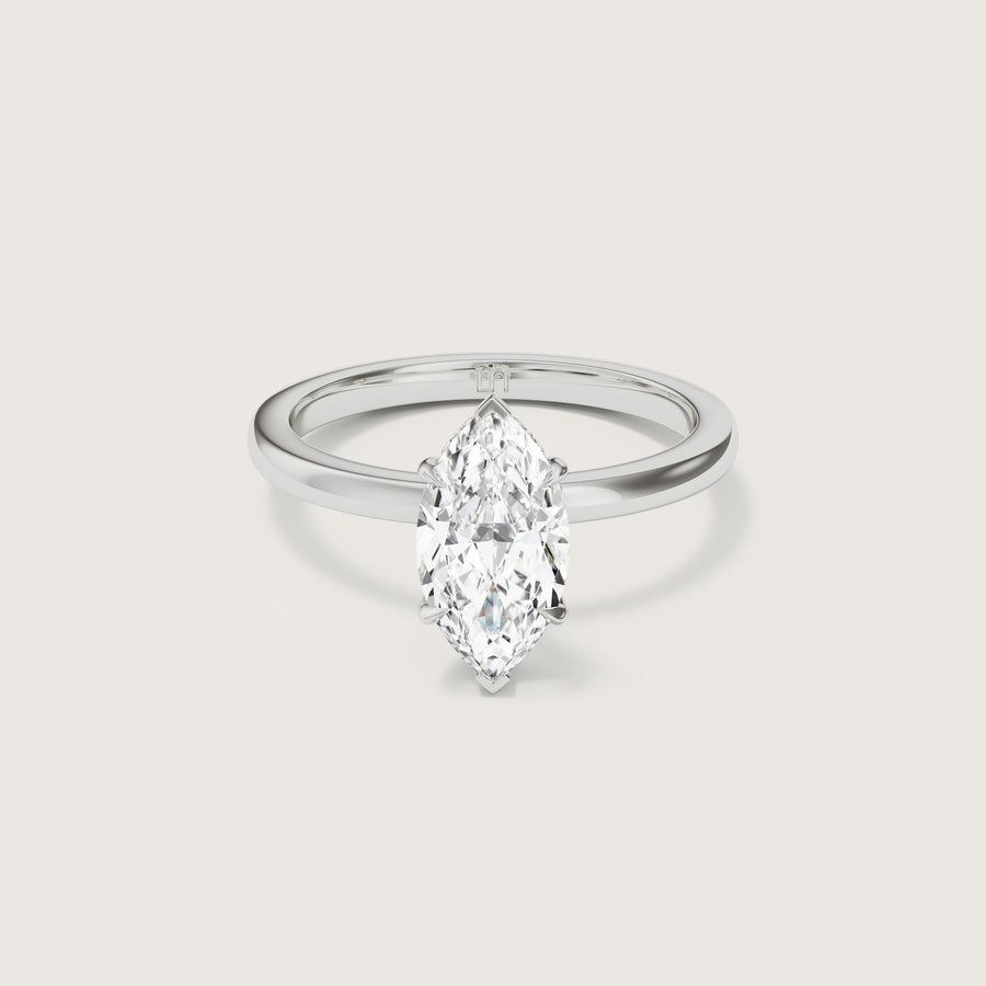 Bianca Marquise Solitaire Ring with Hidden Halo