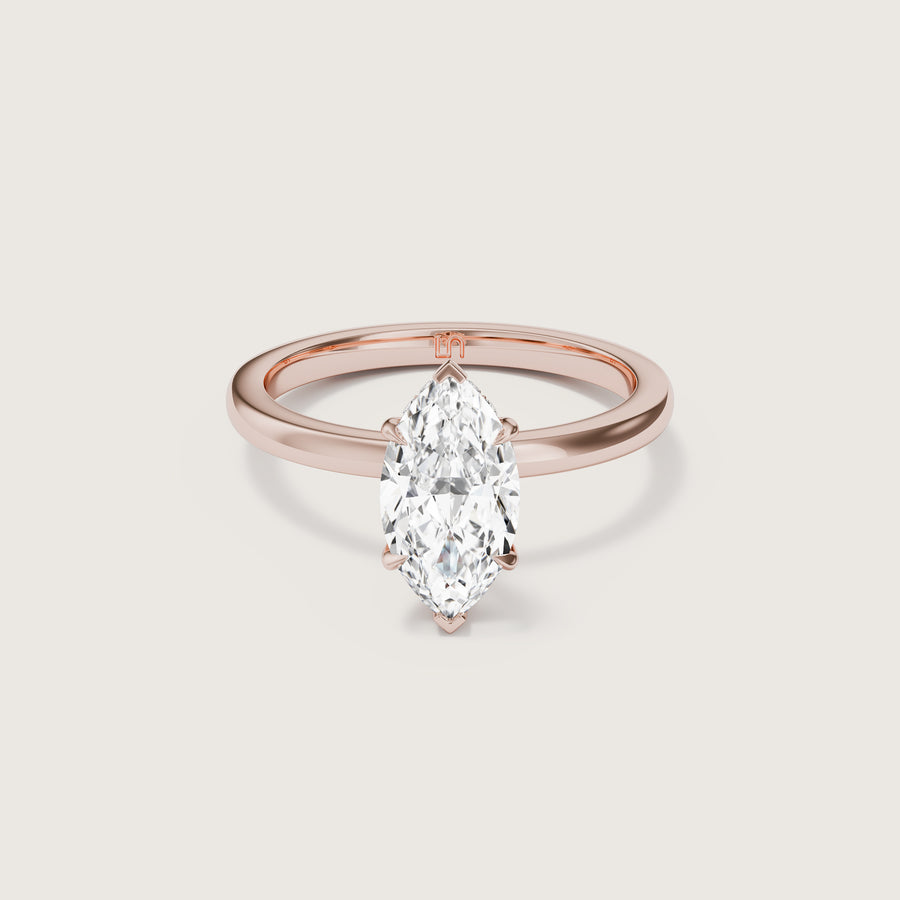 Bianca Marquise Solitaire Ring with Hidden Halo