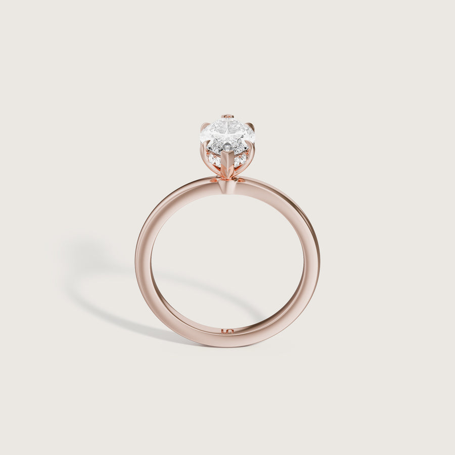 Bianca Marquise Solitaire Ring with Hidden Halo