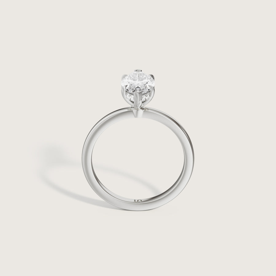 Bianca Marquise Solitaire Ring with Hidden Halo
