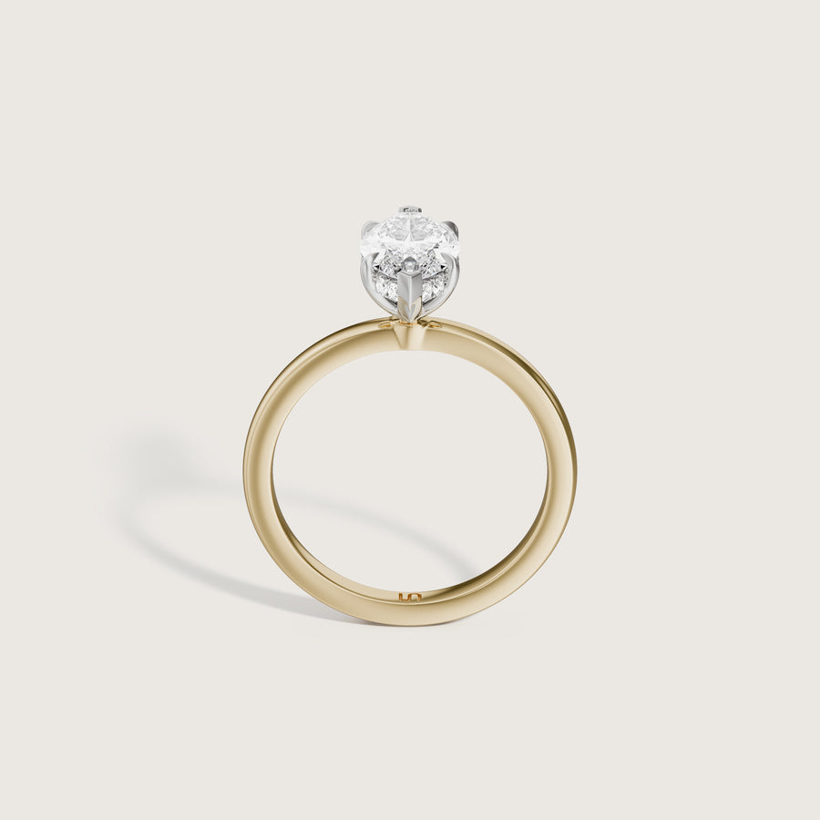 Bianca Marquise Solitaire Ring with Hidden Halo