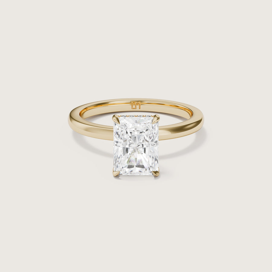 Bianca Radiant Solitaire Ring with Hidden Halo