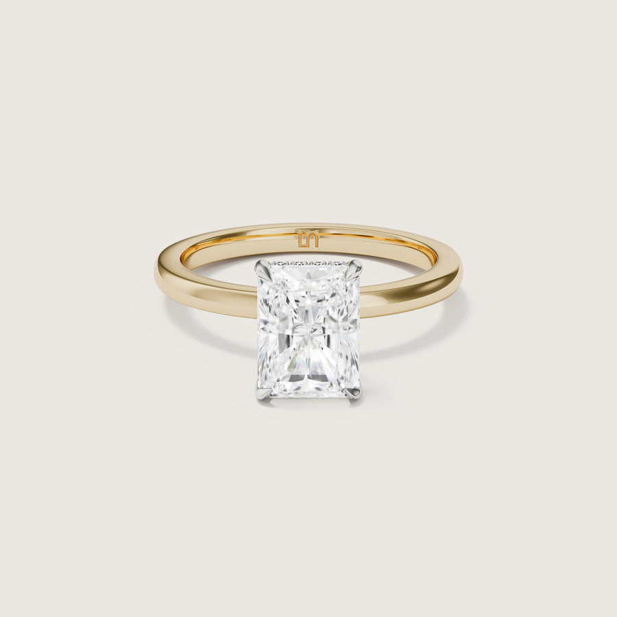 Bianca Radiant Solitaire Ring with Hidden Halo