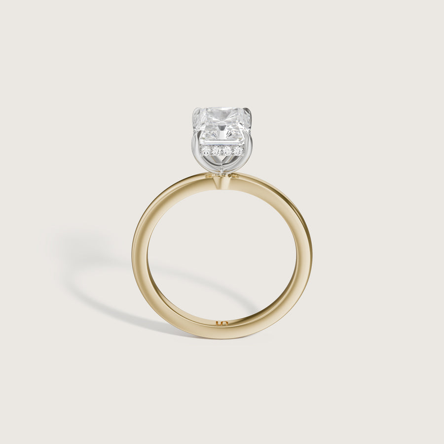 Bianca Radiant Solitaire Ring with Hidden Halo
