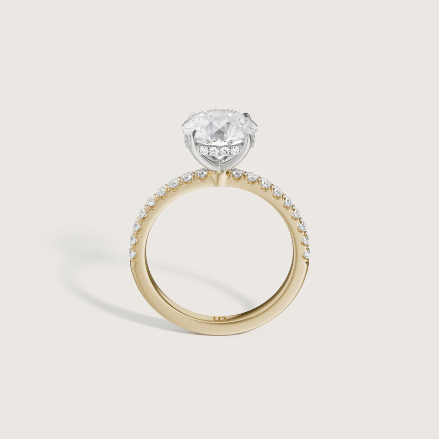 Vera Round Solitaire With Hidden Halo & Diamond Band