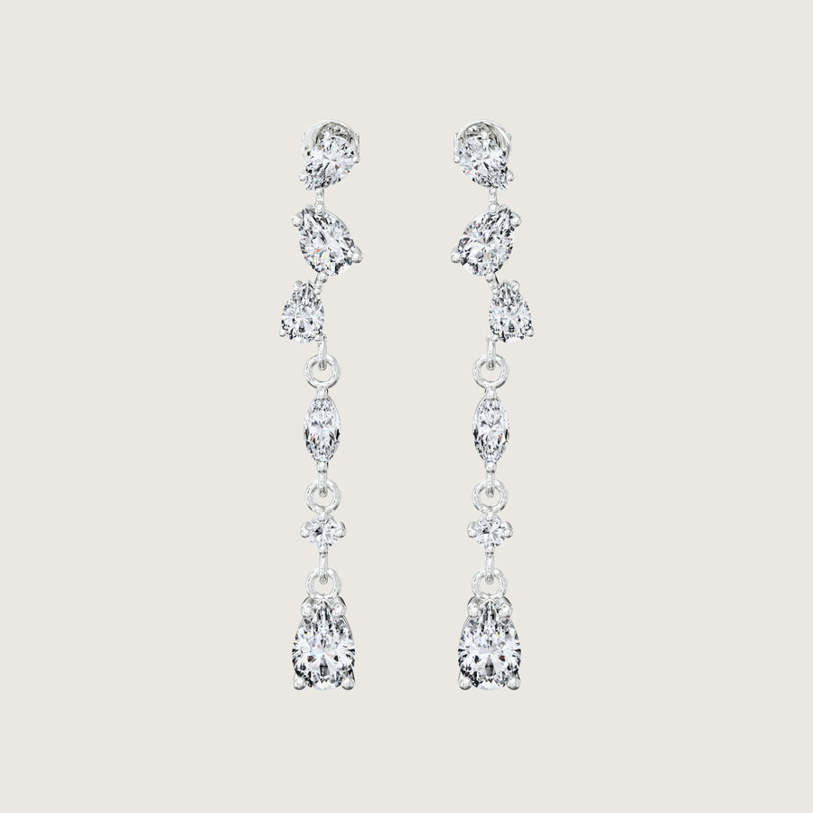Curved Pear Diamond Kaleidoscope Earrings