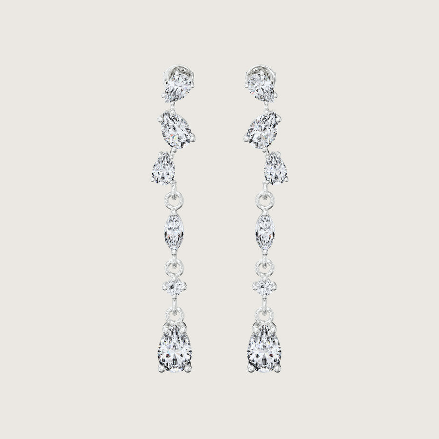 Curved Pear Diamond Kaleidoscope Earrings