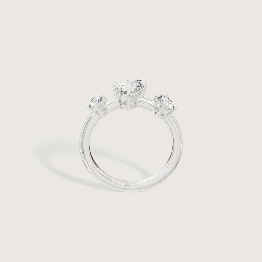 Angular Paired Back Diamond Ring