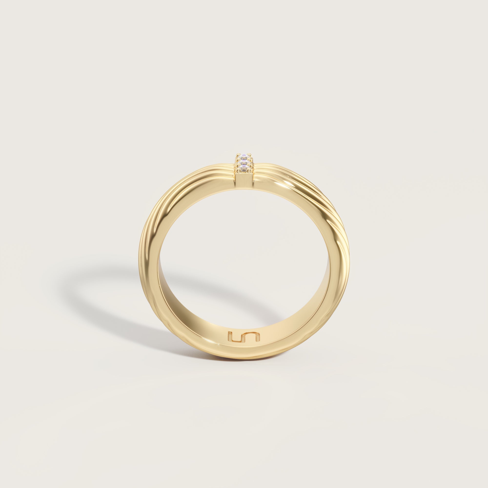 Lindelli Gold & Diamond Ripple Ring
