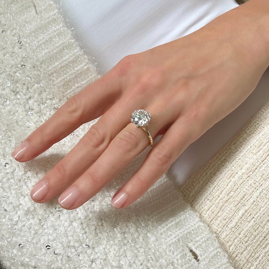 5.11 carat diamond solitaire engagement ring custom made LINDELLI on hand  
